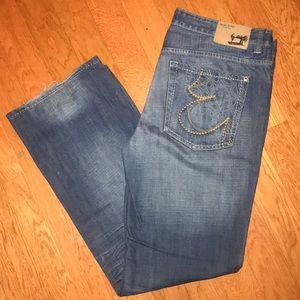 Marc Ecko Cut & Sew 38/34 Boot Cut Blue Jeans